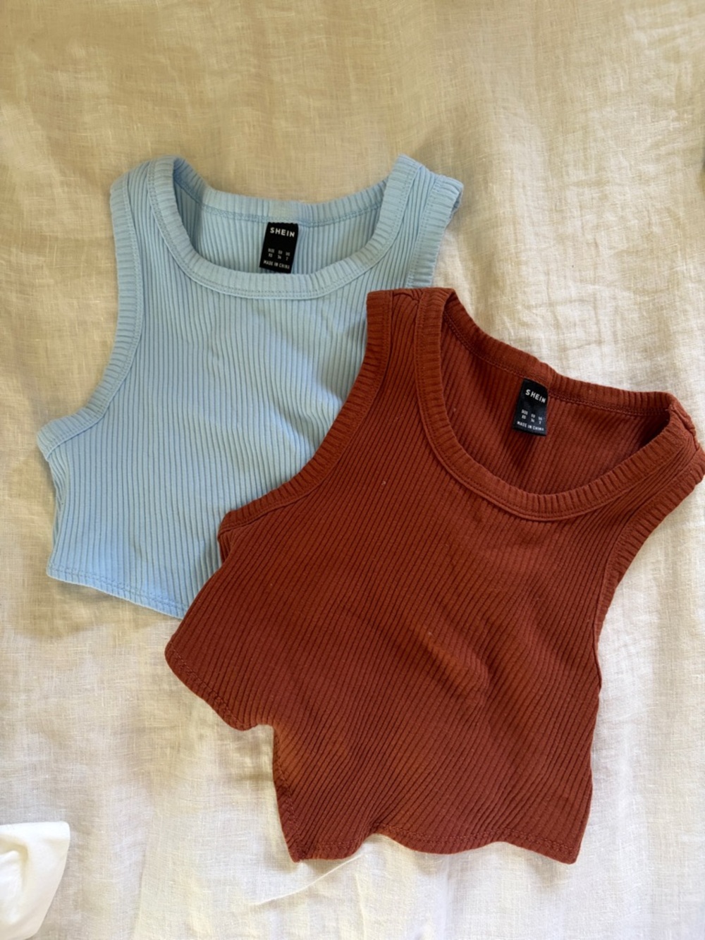 shein ribbed crop top bundle xs